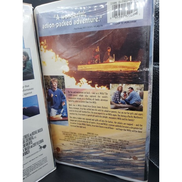 Lot of 2 VHS Movies Free Willy 1 And Free Willy 2 The Adventure Home Clamshell - Picture 6 of 7